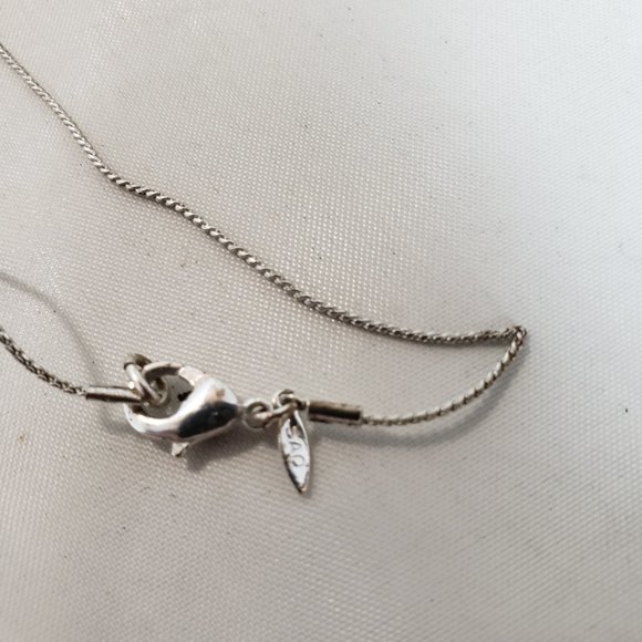 SAQ Faux Pearl Rhinestone Beaded Silver Toned Chain NECKLACE 17 Inches - Picture 8 of 12